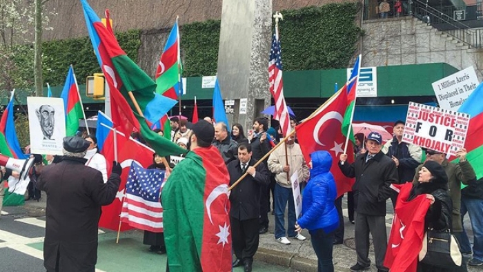 Ermenistan'ın saldırıları ABD'de protesto edildi