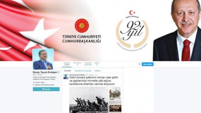 Cumhurbaşkanı Erdoğan'dan 19.16'da Kut'ül Amare mesajı