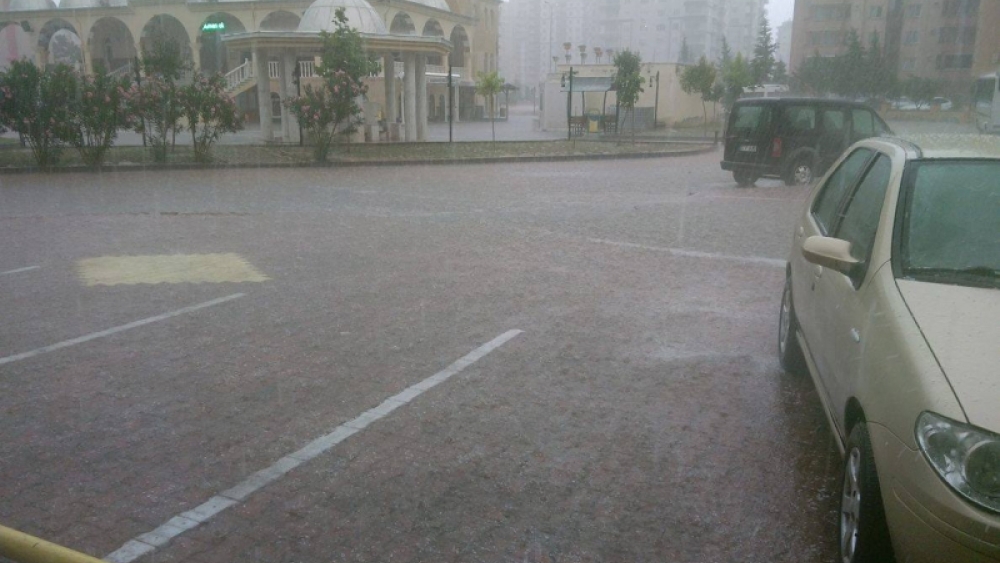 Gaziantep Karataş Bölgesinde Şiddetli Yağmur ve Dolu - 07.07.2016 