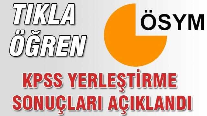 2016 yılı KPSS yerleştirme sonuçları açıklandı