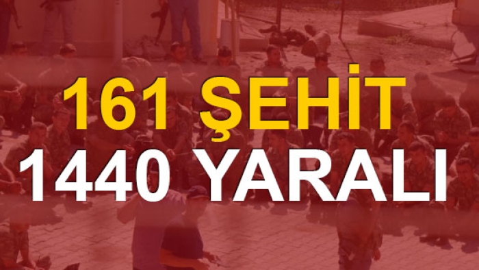 Darbe girişiminin bilançosu: 161 şehit, 1440 yaralı