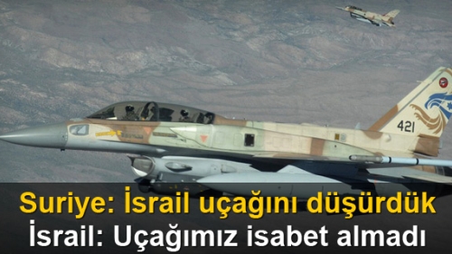 Suriye, İsrail uçağını düşürdüğünü ifade etti