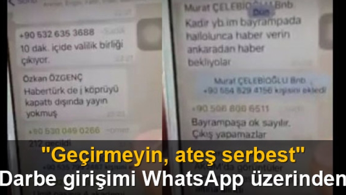 WhatsApp üzerinden darbe girişimi